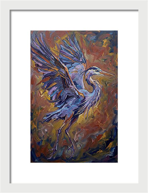 Heron In Vibrant Flight