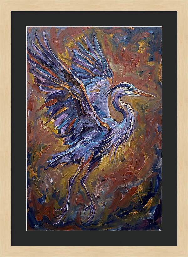 Heron In Vibrant Flight