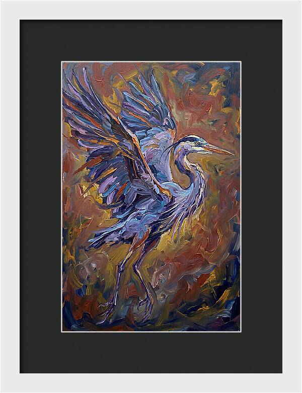 Heron In Vibrant Flight