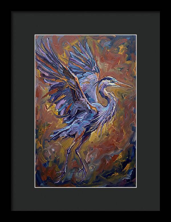 Heron In Vibrant Flight