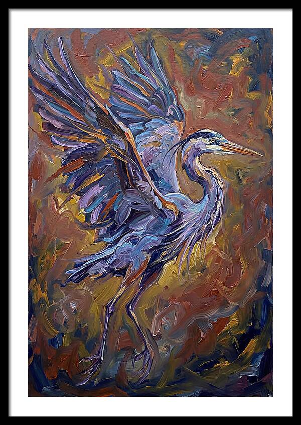 Heron In Vibrant Flight