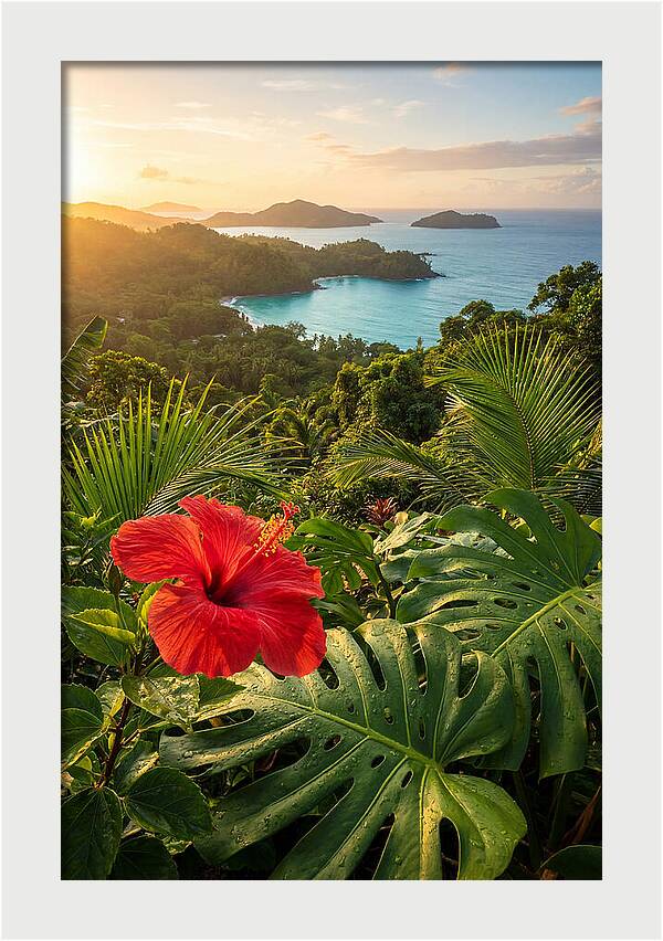 Hibiscus In Tropical Paradise