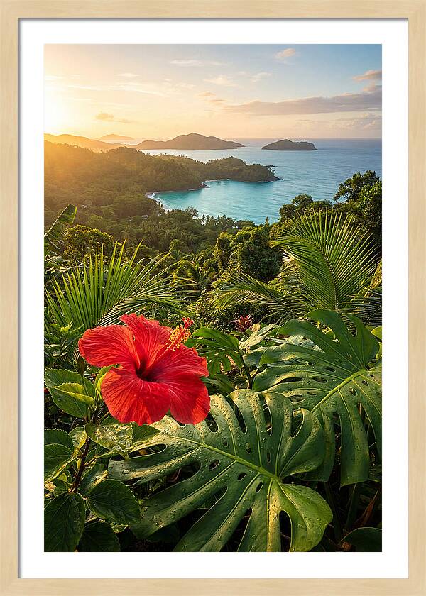 Hibiscus In Tropical Paradise