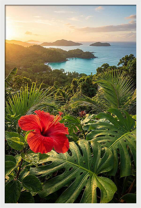Hibiscus In Tropical Paradise