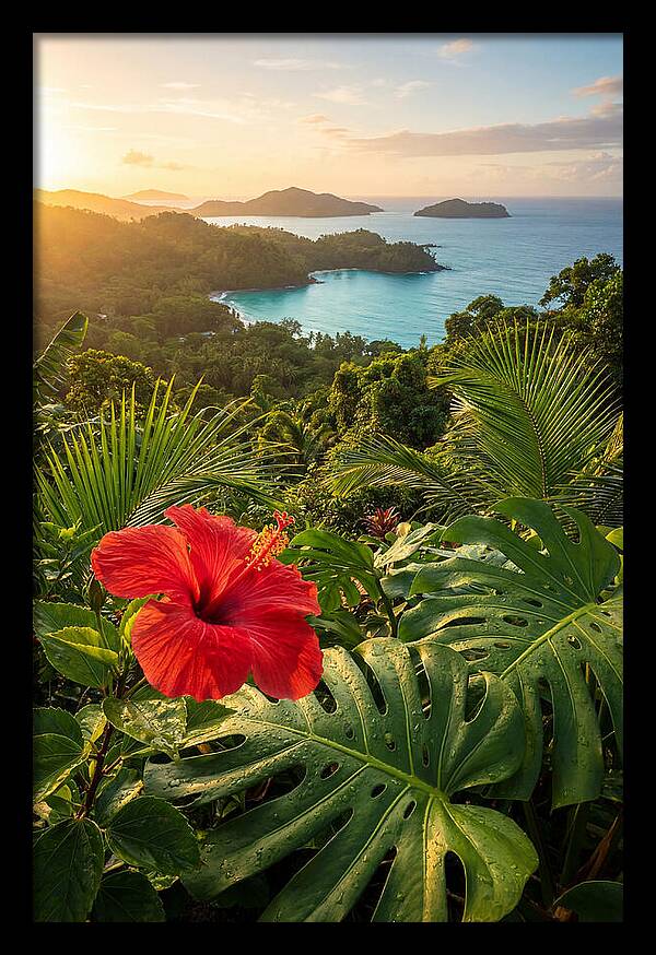 Hibiscus In Tropical Paradise
