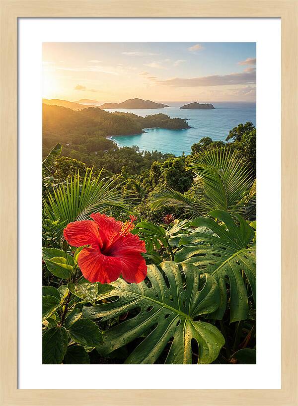Hibiscus In Tropical Paradise