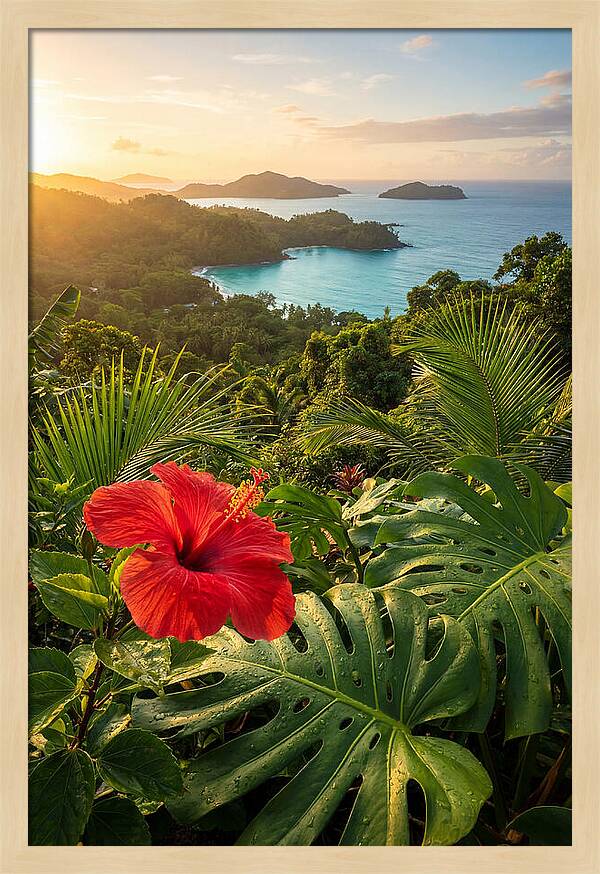 Hibiscus In Tropical Paradise