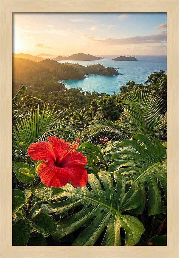Hibiscus In Tropical Paradise
