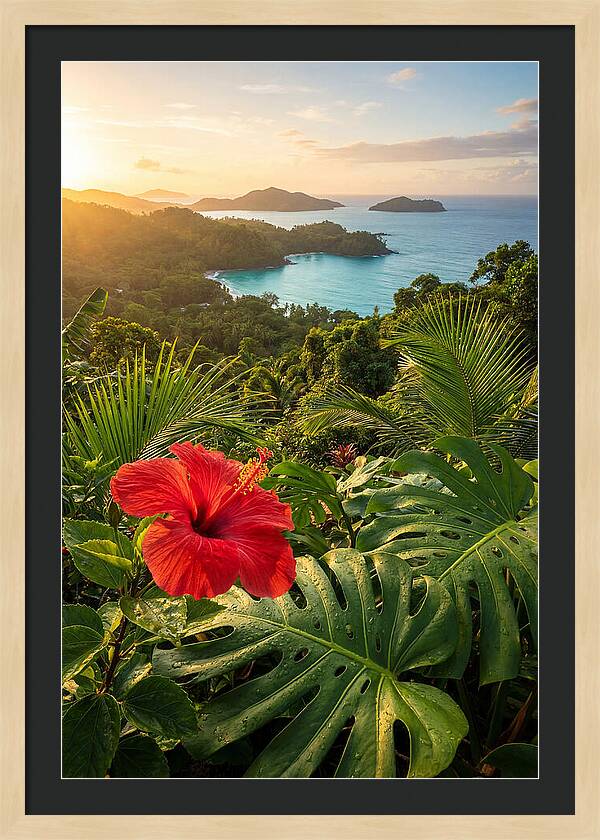 Hibiscus In Tropical Paradise