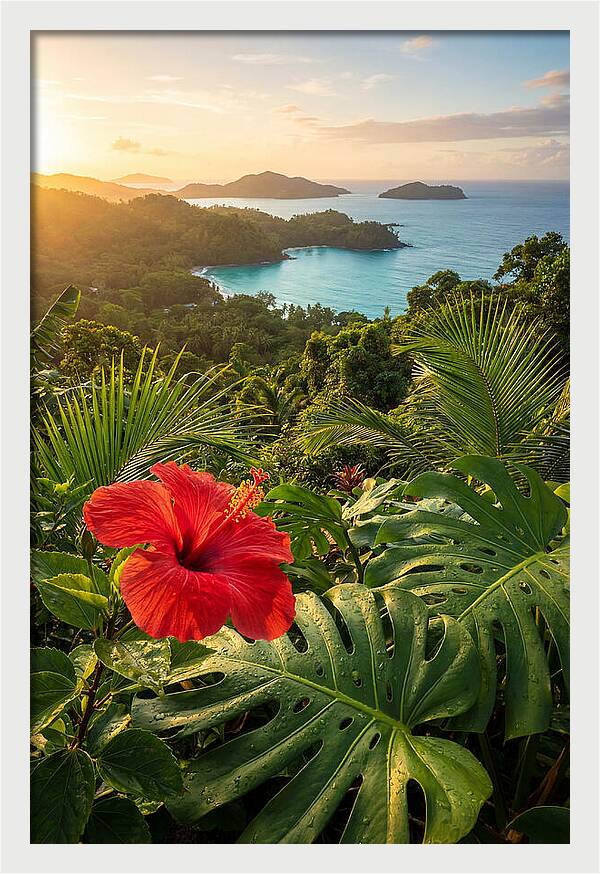 Hibiscus In Tropical Paradise