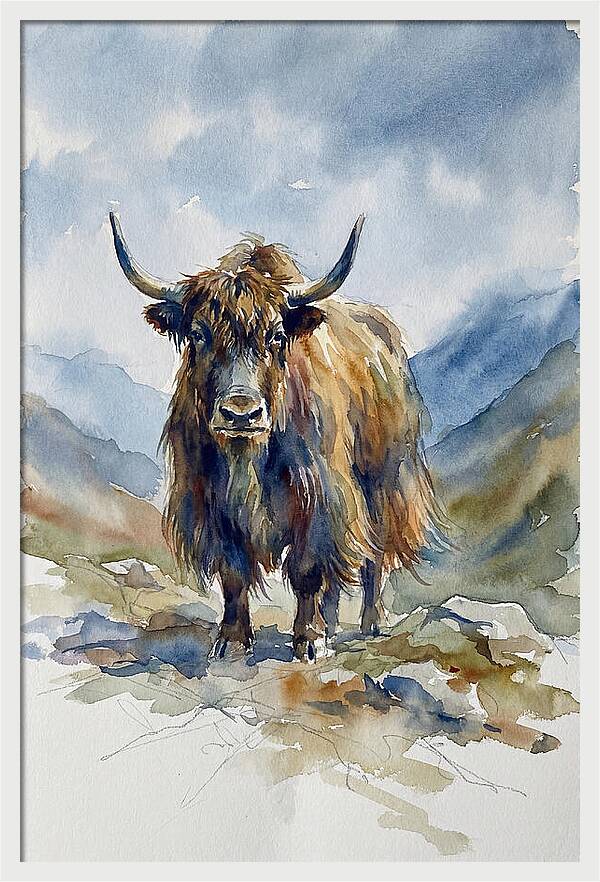 Highland Yak In Nature