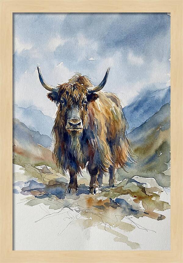 Highland Yak In Nature