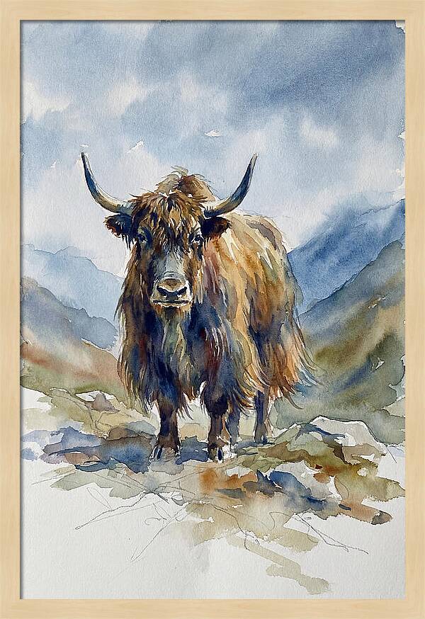 Highland Yak In Nature