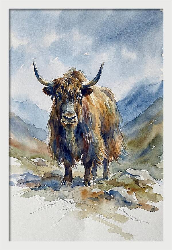 Highland Yak In Nature