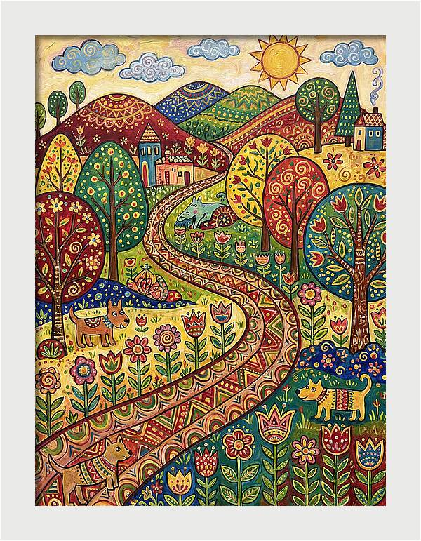 Hiking Trail Through Vibrant Landscape