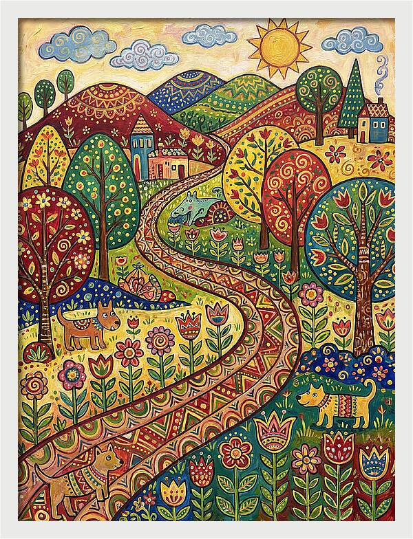 Hiking Trail Through Vibrant Landscape