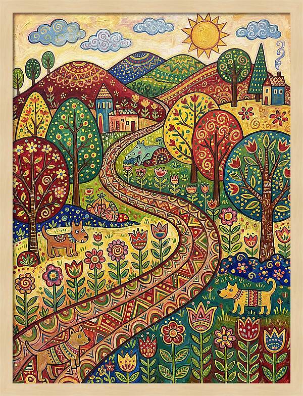 Hiking Trail Through Vibrant Landscape