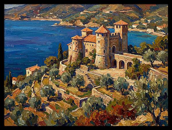 Hillside Castle Overlooking Sea