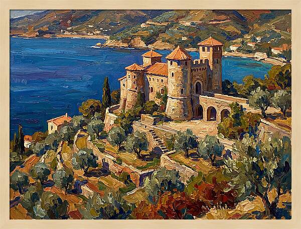Hillside Castle Overlooking Sea