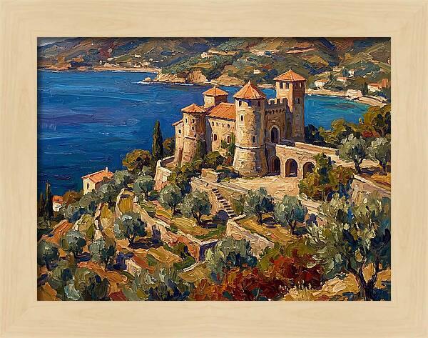 Hillside Castle Overlooking Sea