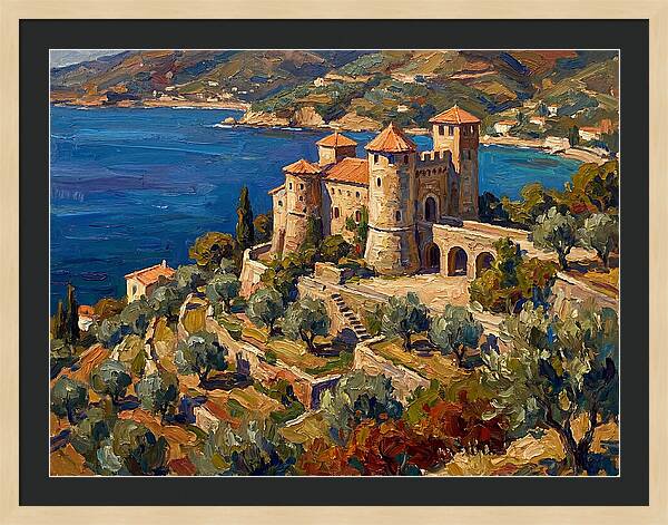 Hillside Castle Overlooking Sea