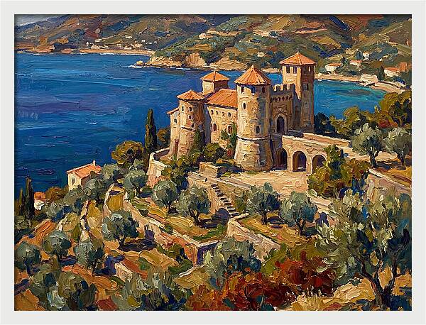 Hillside Castle Overlooking Sea