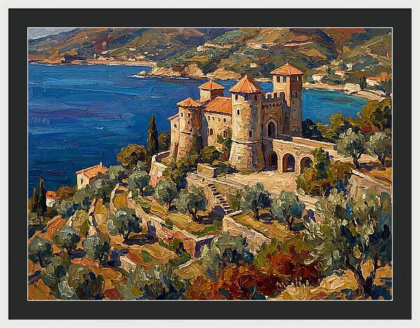 Hillside Castle Overlooking Sea