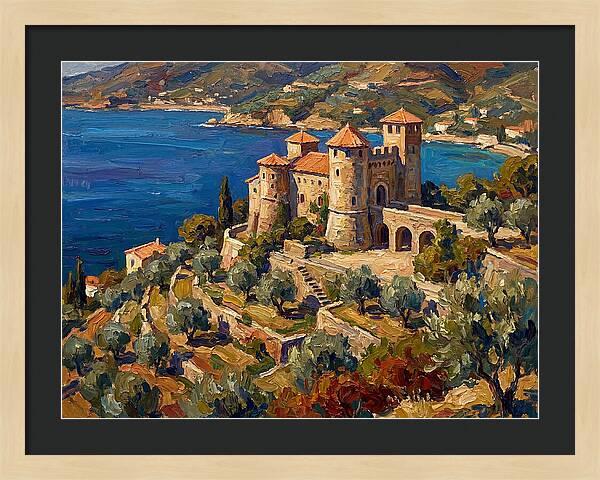 Hillside Castle Overlooking Sea