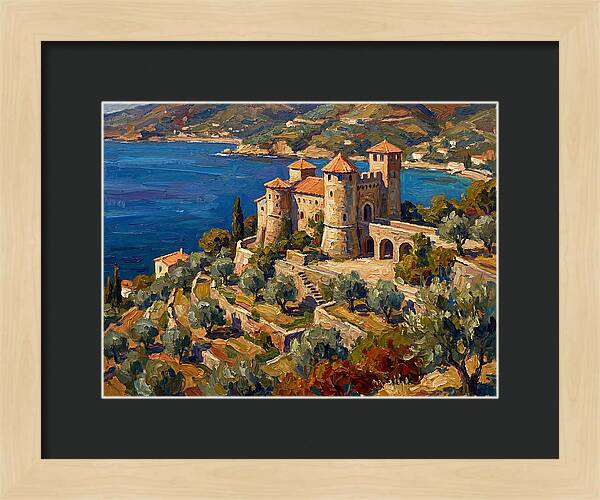 Hillside Castle Overlooking Sea