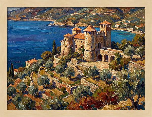 Hillside Castle Overlooking Sea
