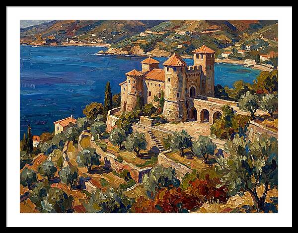 Hillside Castle Overlooking Sea