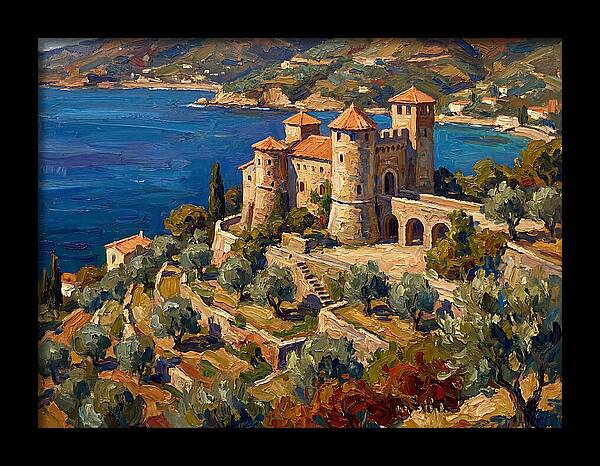 Hillside Castle Overlooking Sea