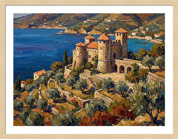 Hillside Castle Overlooking Sea