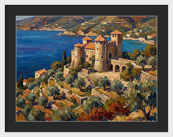 Hillside Castle Overlooking Sea