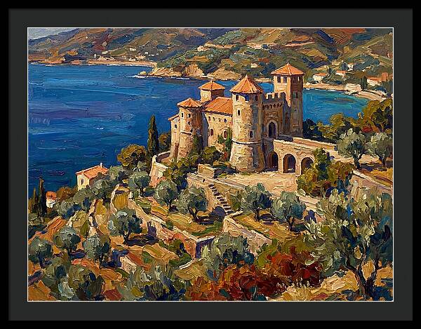 Hillside Castle Overlooking Sea