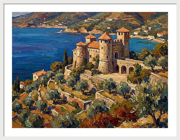 Hillside Castle Overlooking Sea