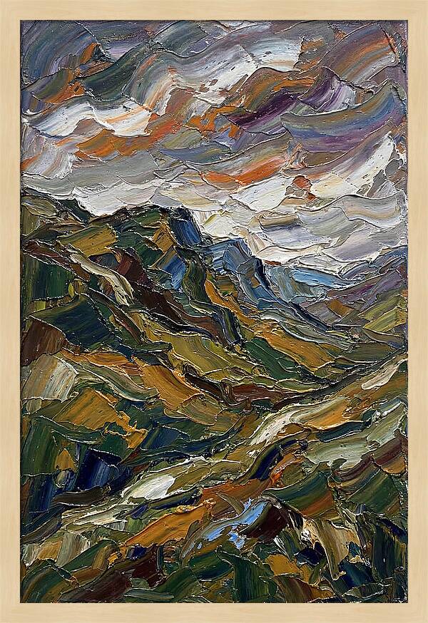 Hillside Landscape In Palette Knife