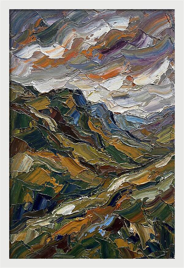 Hillside Landscape In Palette Knife