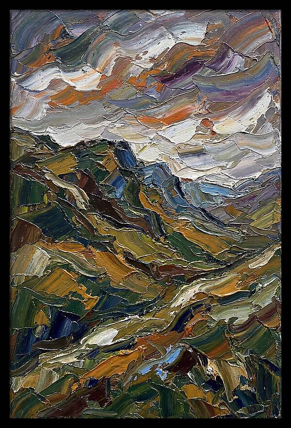 Hillside Landscape In Palette Knife