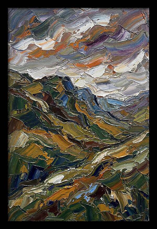 Hillside Landscape In Palette Knife