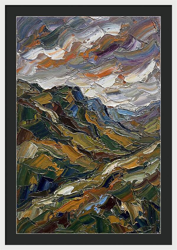 Hillside Landscape In Palette Knife
