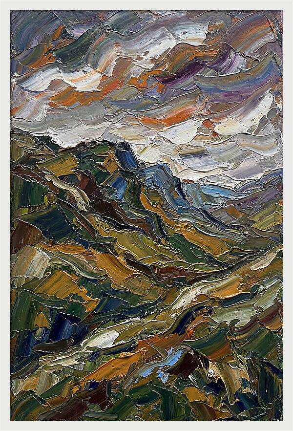 Hillside Landscape In Palette Knife