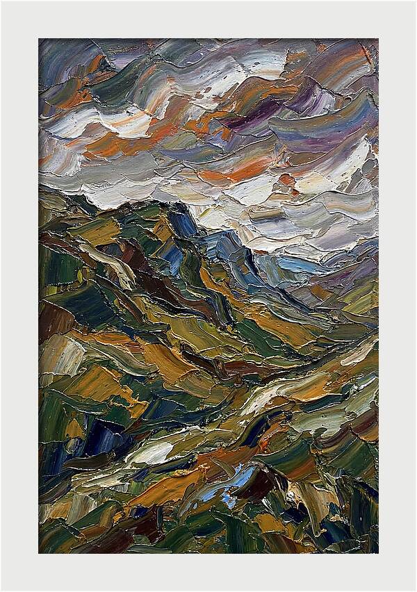 Hillside Landscape In Palette Knife