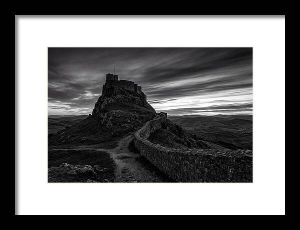 Hilltop Castle Silhouetted Against Sunset