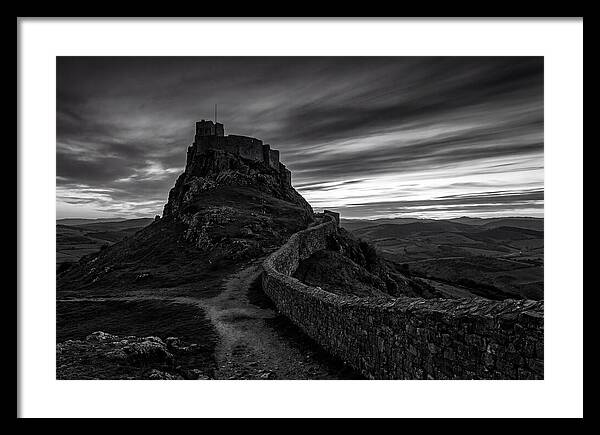 Hilltop Castle Silhouetted Against Sunset