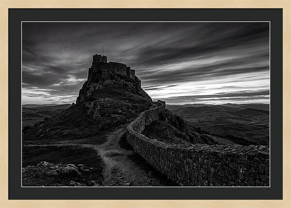 Hilltop Castle Silhouetted Against Sunset