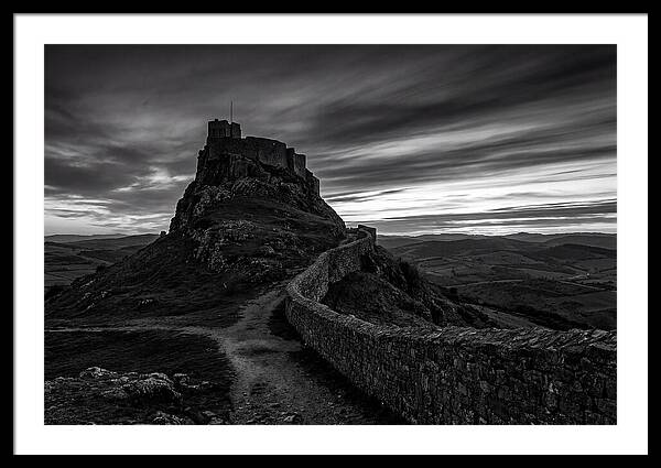Hilltop Castle Silhouetted Against Sunset