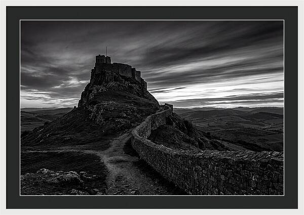 Hilltop Castle Silhouetted Against Sunset