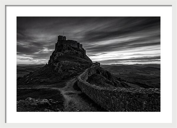 Hilltop Castle Silhouetted Against Sunset