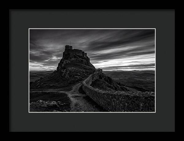 Hilltop Castle Silhouetted Against Sunset